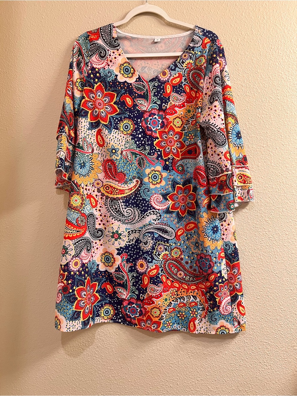 Women’s Multicolor Paisley Floral V-Neck Tunic Top
